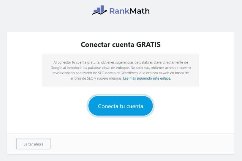 2 Conectar cuenta Rank Math