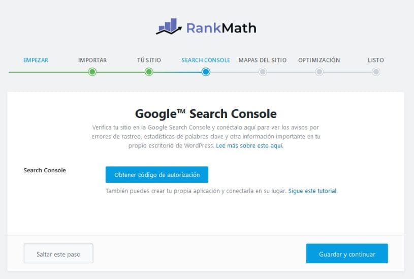 7 Conexion google search console rank math